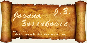 Jovana Bosioković vizit kartica